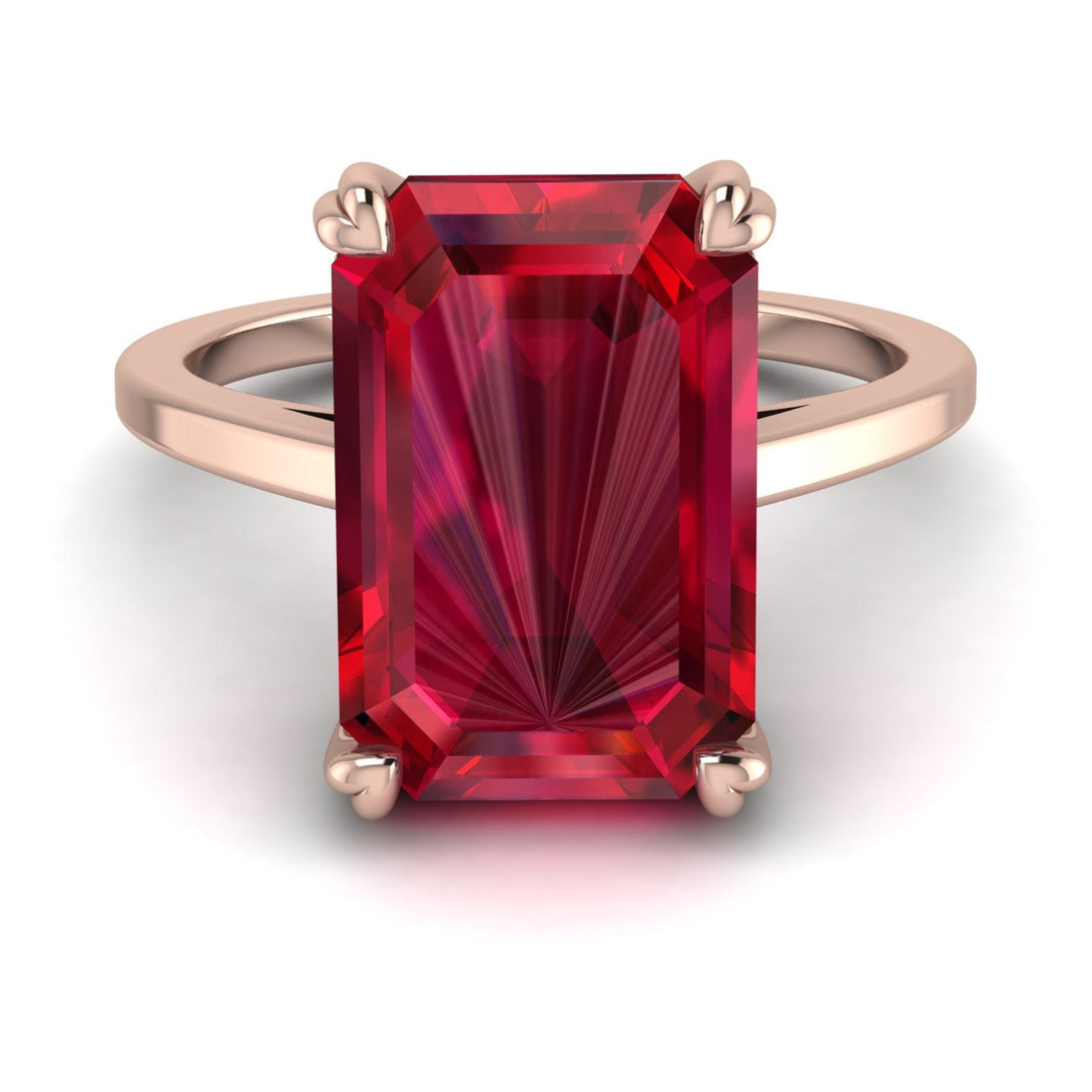 Classic Emerald Cut Ruby Engagement Ring - Jakes No. 11